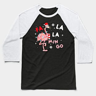 Fa La La La Min Go Flamingo Christmas Light Baseball T-Shirt